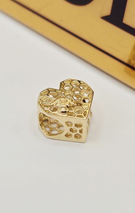 Złoty charms ażurowe serce próba 585 14k