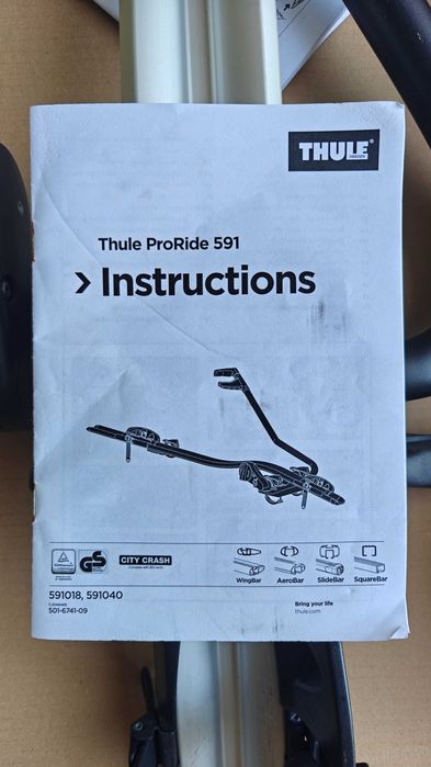 Suporte de Bicicleta para Tejadilho Thule ProRide 591 - Completo, Bom Estado