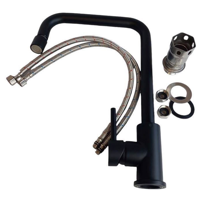 Kran bateria kuchenna czarna obrotowa