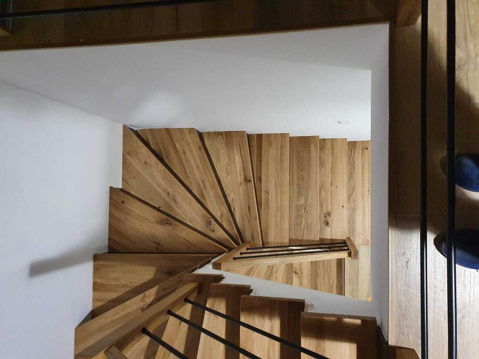 Schody, blaty dębowe, stopnie, trepy na sztuki, z montażem lub bez