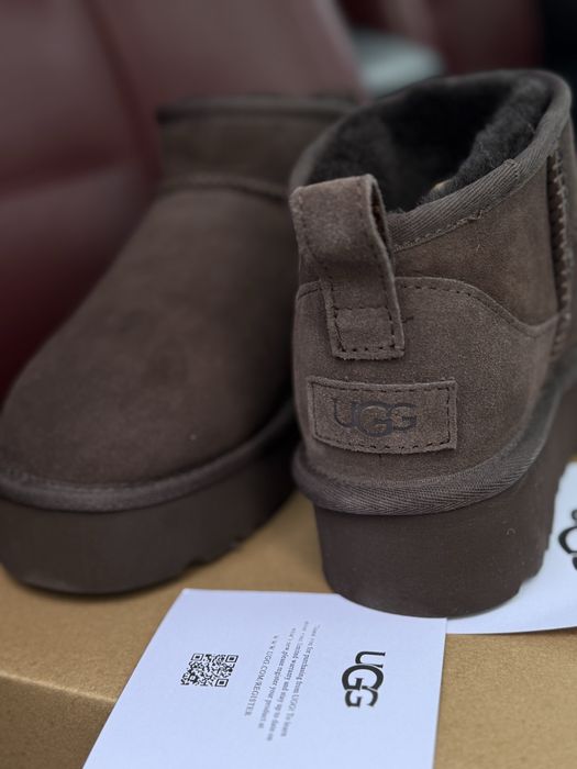 Угг уггі коричневі угг міні платформ ugg mini platform валянки зимние