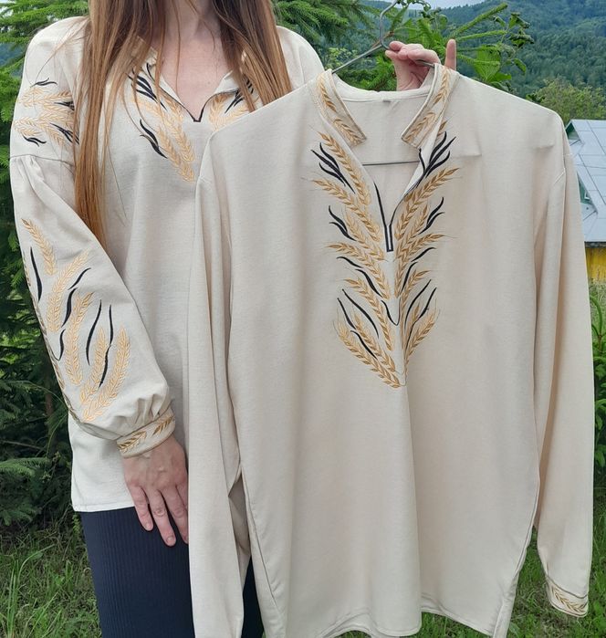 Вишиванки парні, сімейний комплект, вишиті сорочки для пари