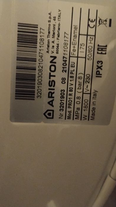 Bojler Ariston PRO1 R 80L terma cwu