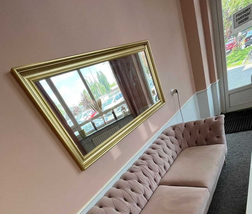 IKEA HEMNES duże lustro złote 74 × 165 cm - Lubin