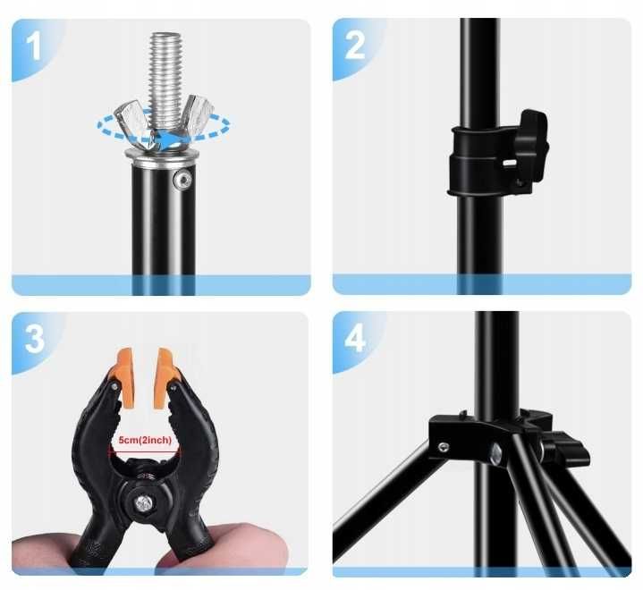 Nowy Statyw do Tła Fotograficznego Teł Zestaw 200x300cm - PROMOCJA