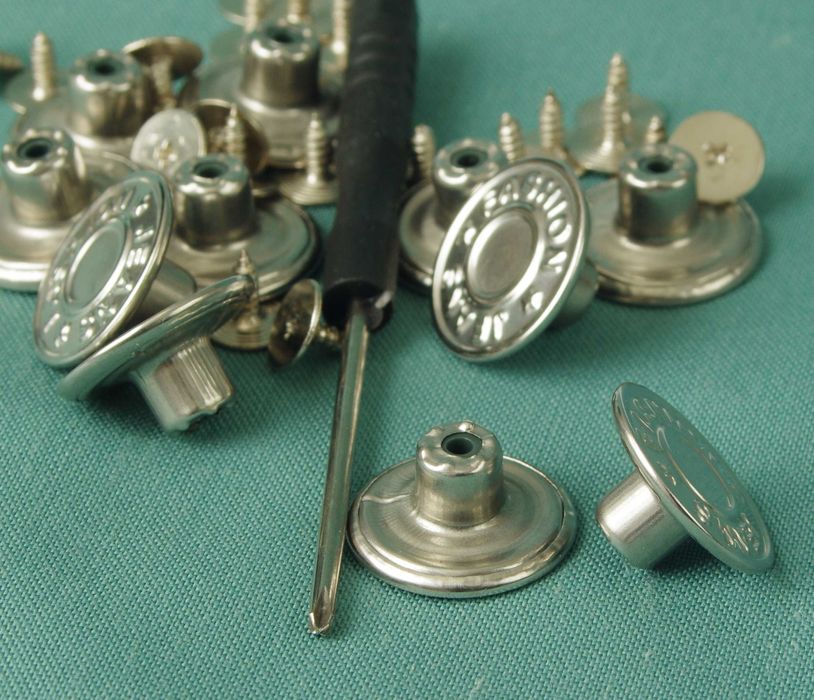 Пуговицы металлические на винтах для ремонта джинсовых вещей