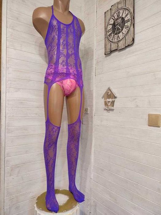 эротические  мужские сетчатые колготки-чулки с доступом от xs-3xl