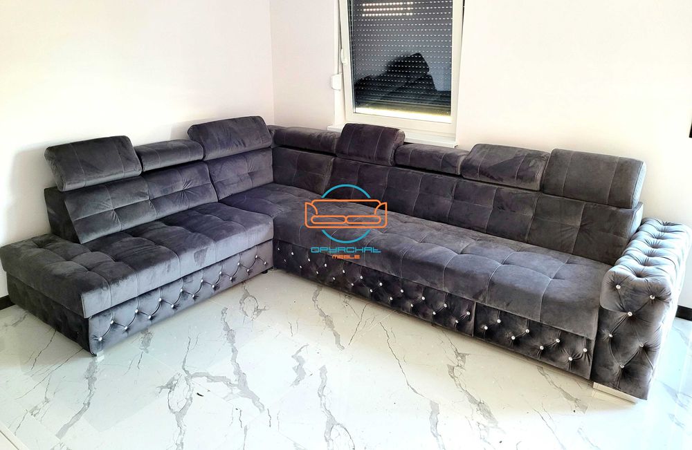 PRODUCENT !!! Duży wygodny narożnik regulowane zagłówki NR. 6/2024L