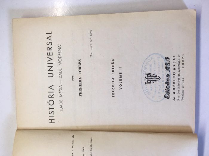 Livro - História Universal (Ferreira Torres)