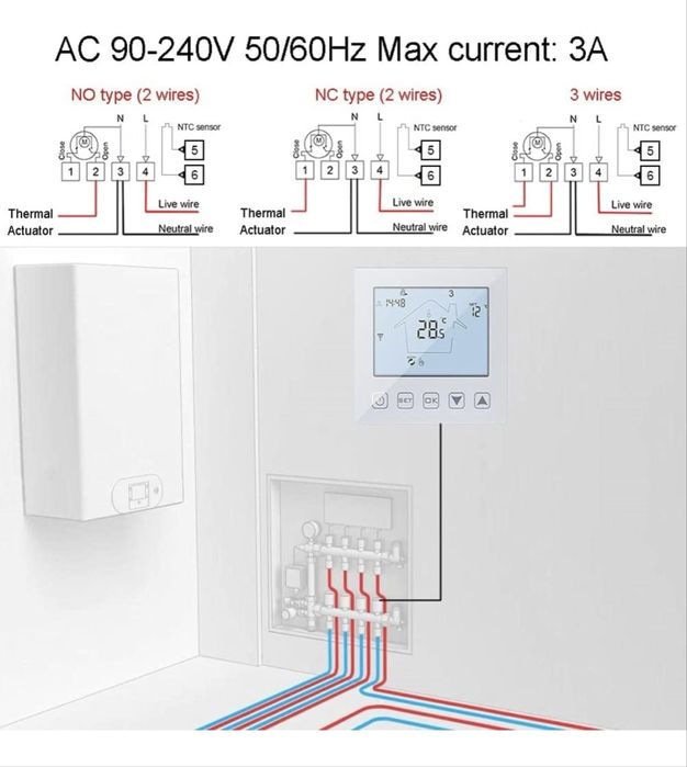 Smart termostat Wifi Ketotek Ogrzewanie podlogowe