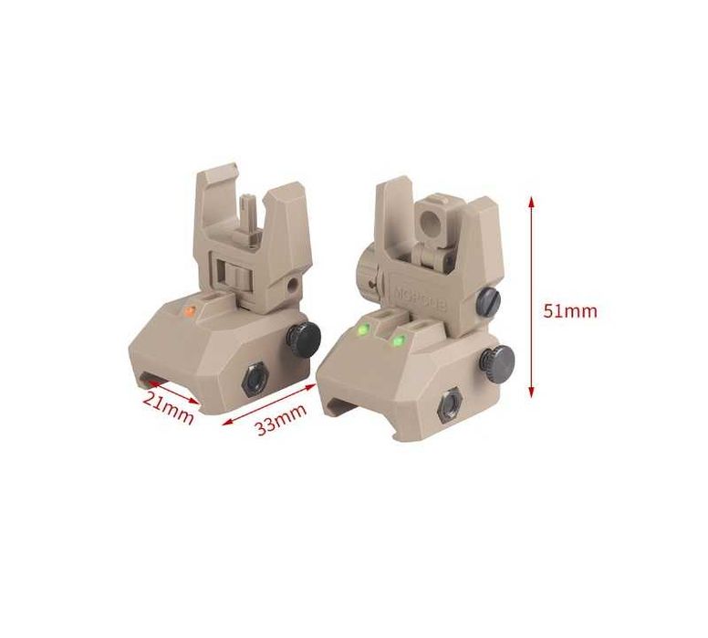 Відкидний цілик і мушка MGPCQB Back-up Sight з оптичним підсвічуванням