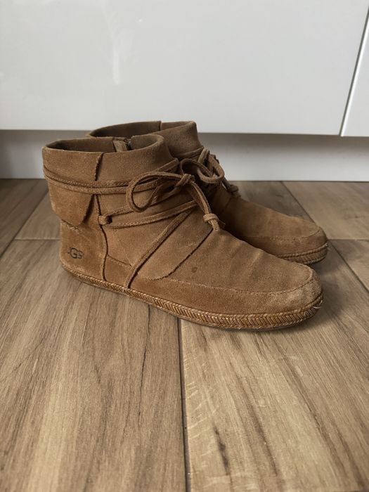 Skórzane ugg zamszowe kamelowe brąz