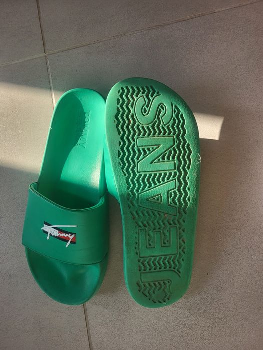 Zielone Klapki Tommy Hilfiger 41