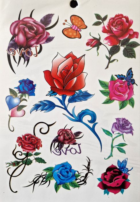 Tatuaże dla dzieci mix wzorów kolorów zestaw XXL zabawa