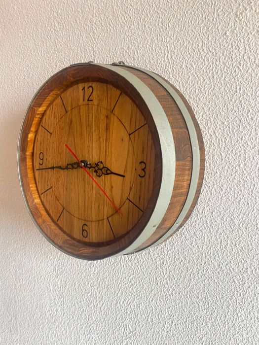 Relógio de parede rústico | Madeira a imitar pipo de vinho