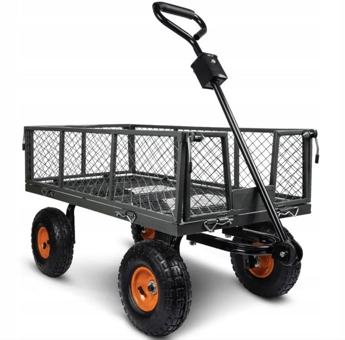 Wózek ogrodowy ogrodniczy transportowy taczka przyczepka czarny 100l 400kg
