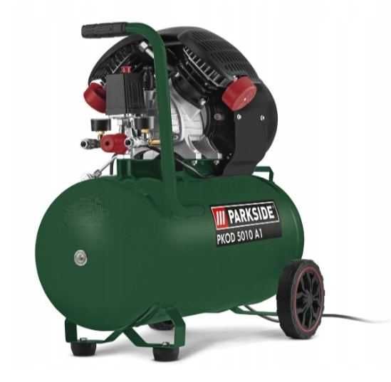 Kompresor 50 l 10 barów 2 tłoki PARKSIDE PKOD 5010 A1 50 l 10 bar