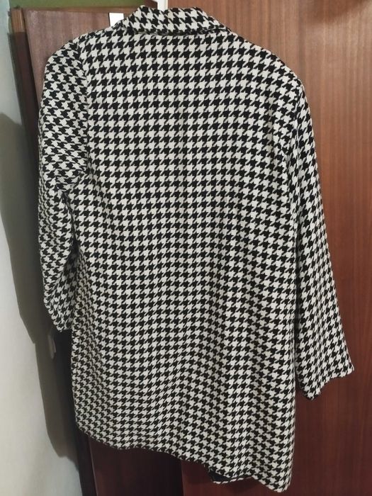 Casaco pé de galo preto e branco novo