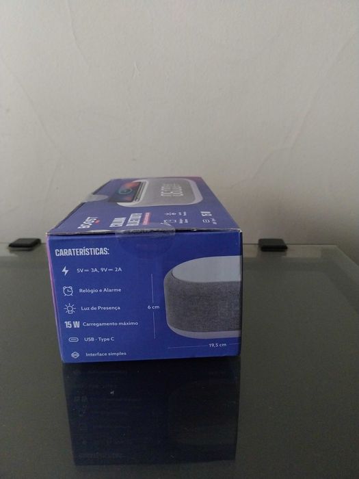 Coluna dupla com ligação bluetooth termómetro e relógio