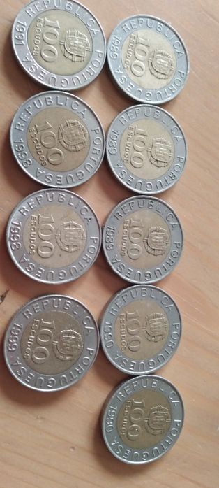 18 moedas de escudos - várias datas