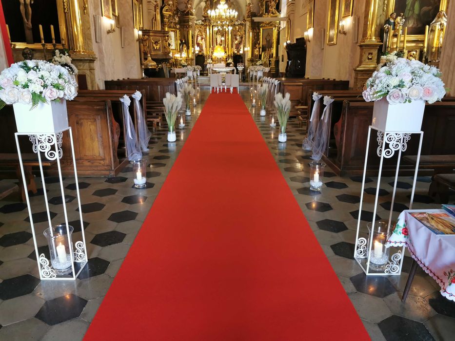 Dekoracja Kościoła Ślub Wesele Grube Dywany kolory Skrzydła Anielskie