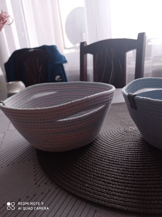 2 koszyki , pojemniki szyte na maszynie