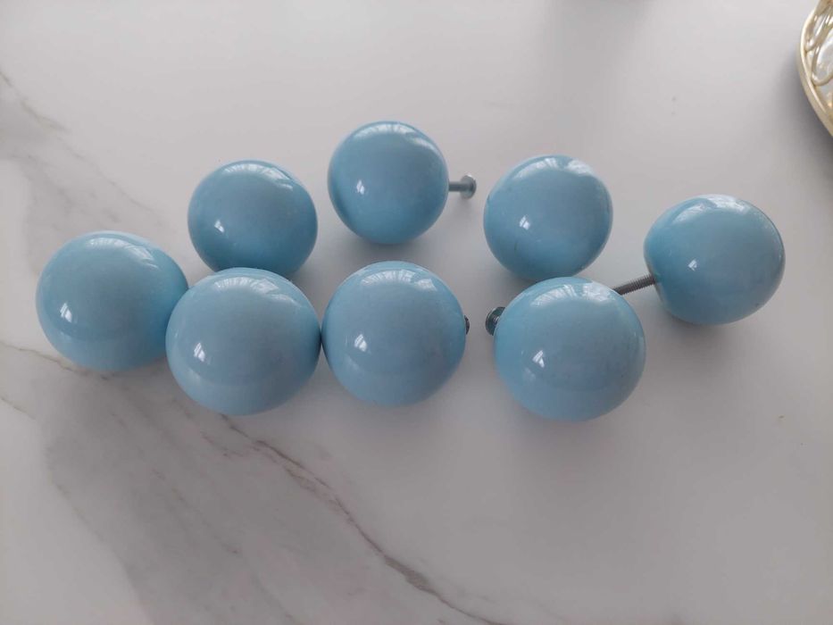 Ceramiczne gałki meblowe błękitne