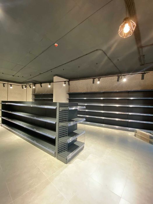 Торговое оборудование, полки, стеллажи в магазин, вналичии графит/крем