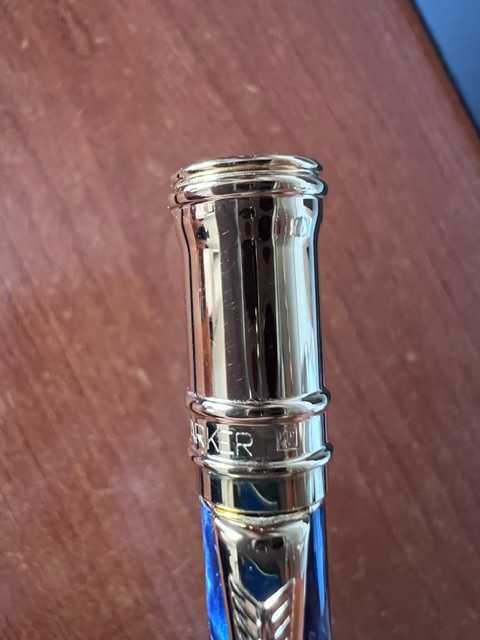 Conjunto canetas Vintage Parker Duofold Blue Marble (1990) – Ouro 18K / 750