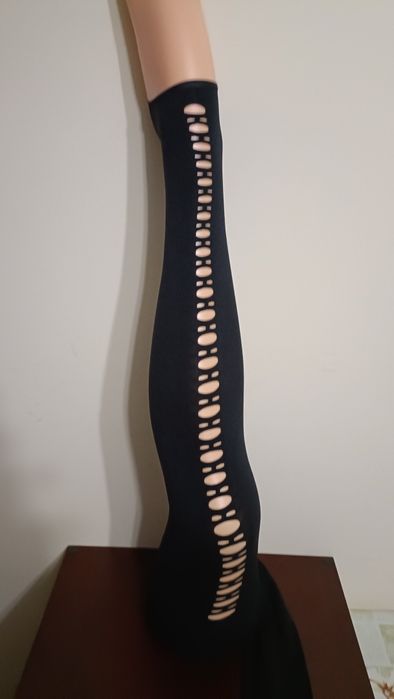 Getry legginsy  microfibra dziury sexy siateczka