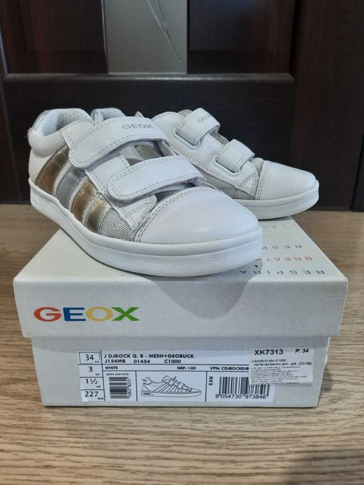 Кросівки Geox, кеди Geox, напівчеревики Geox для дівчинки на липучках