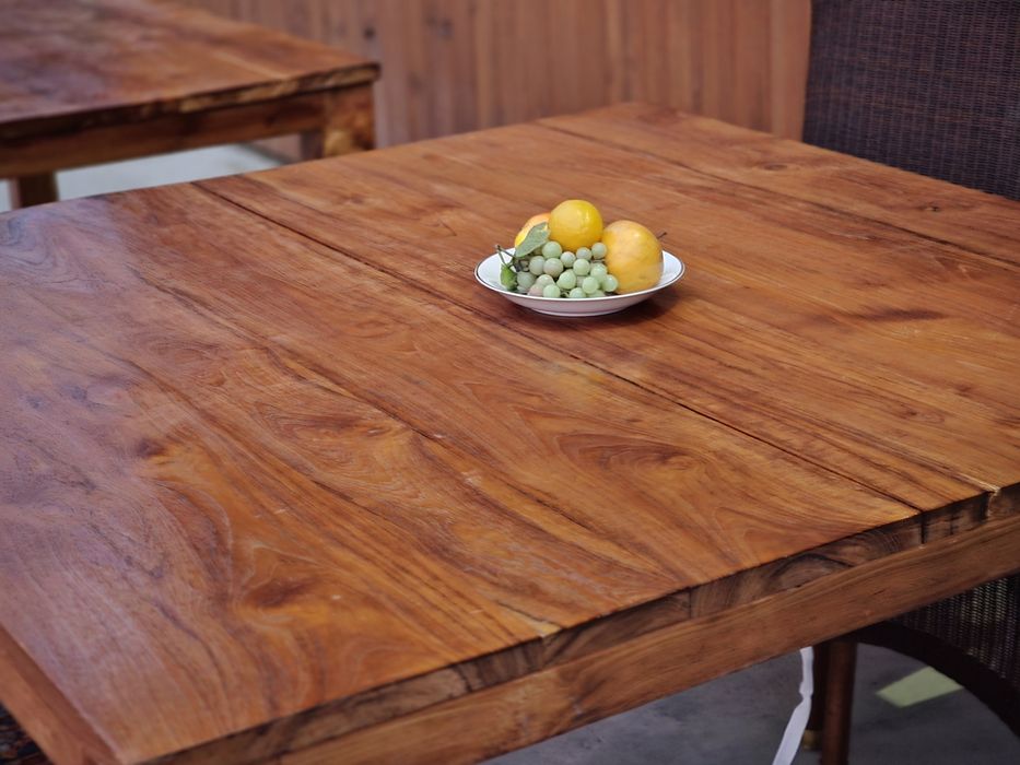 Kolonialny stół kwadratowy 140 cm tekowy #1675 Stylowy Węgrów