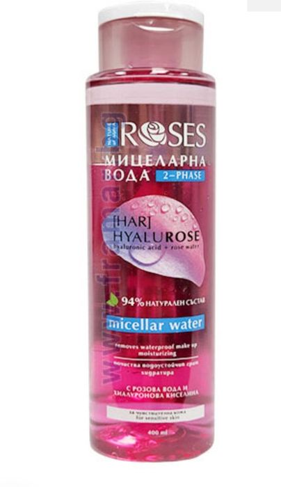 HYALUROSE Двофазна міцелярна вода
з гіалуроновою кислотою та рожевою в