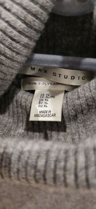Sweter z golfem 100%kaszmirowy M