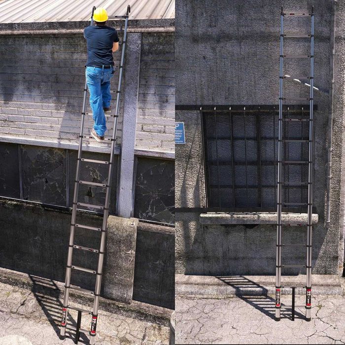 Escada telescópica 5,5 metros aço inoxidável - NOVO - ENVIO GRÁTIS