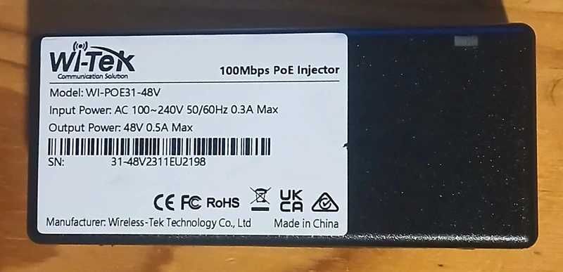 Poe adapter injector 48V