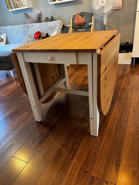 Stół rozkladany IKEA GAMLEBY biale nogi