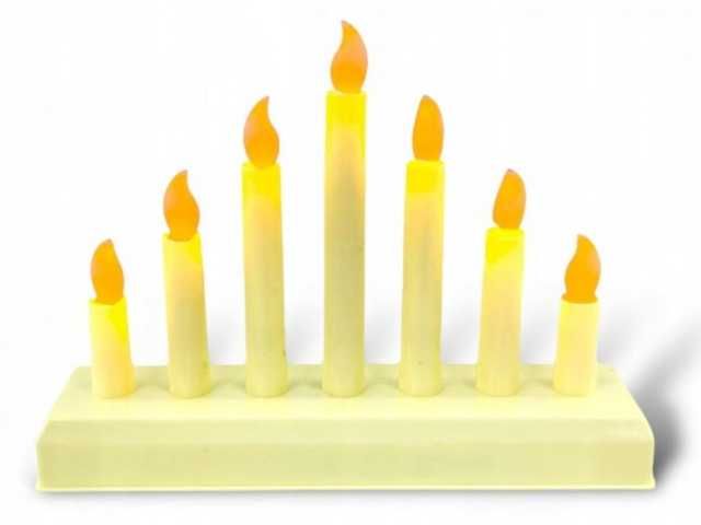 Świecznik Adwentowy LED Siedmioramienny BEŻOWY+BATERIE GRATIS