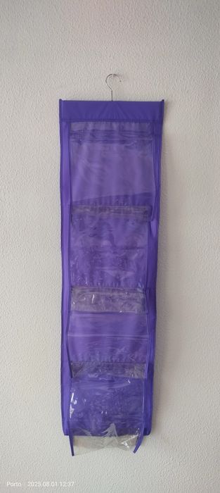 Organizador vertical com bolsos (roxo)