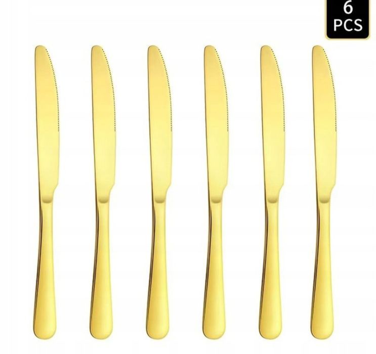 Zestaw sztućcy 24 elementy złote