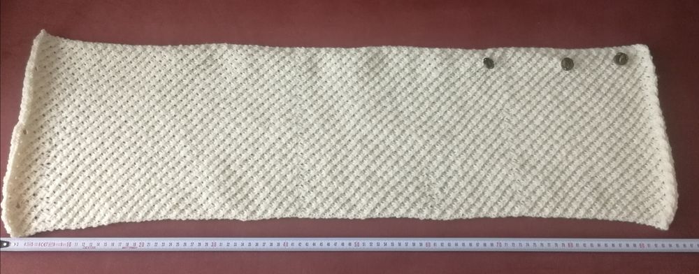Komin wełniany, handmade, kremowy