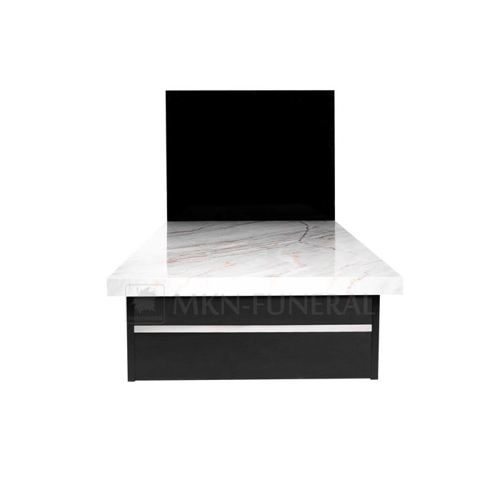 Tani nagrobek kompozytowy kremowy marmur - możliwość montażu