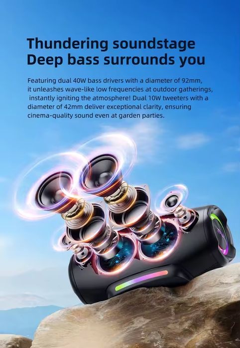 Новинка ZEALOT S127 100W Bluetooth колонка портативна акустика