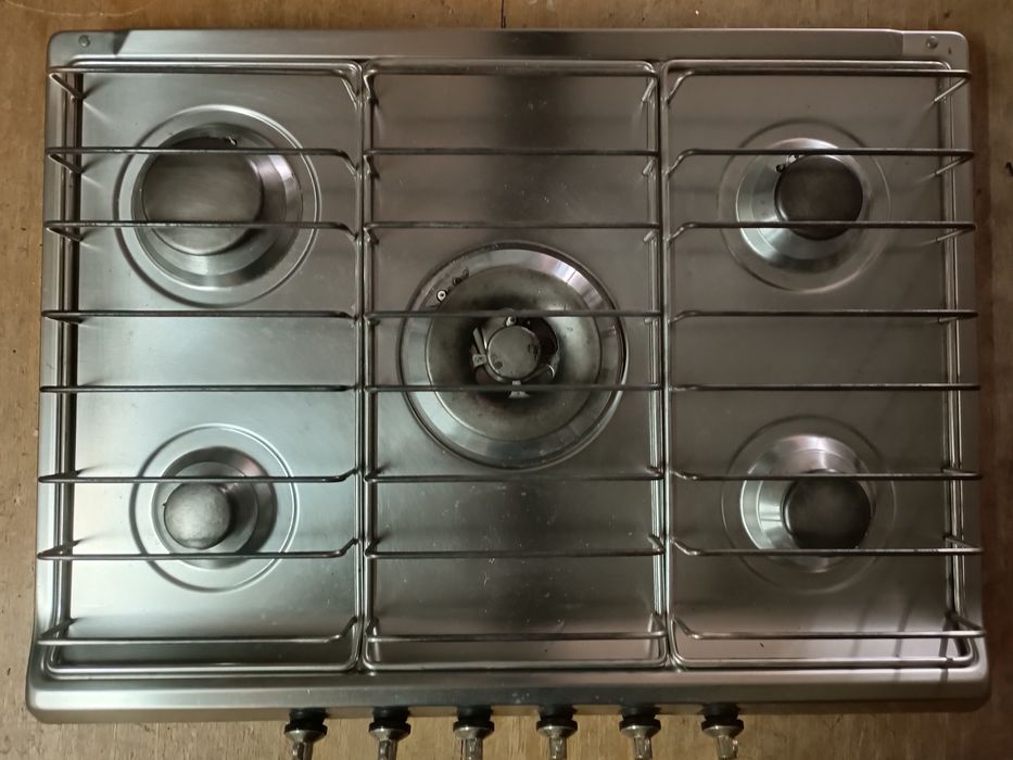 Placa gás natural smeg 5 bicos + placa grelhados