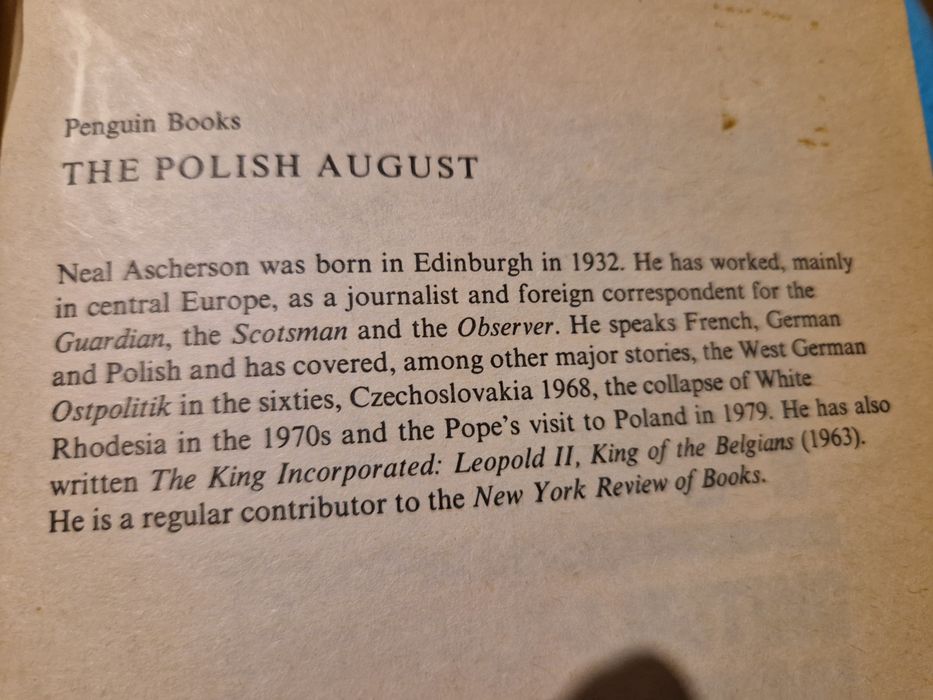 The Polish August.  Neal Ascherson