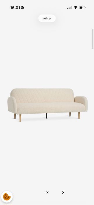 Sofa kanapa i fotel hundested komplet jysk plusz naturalna biel