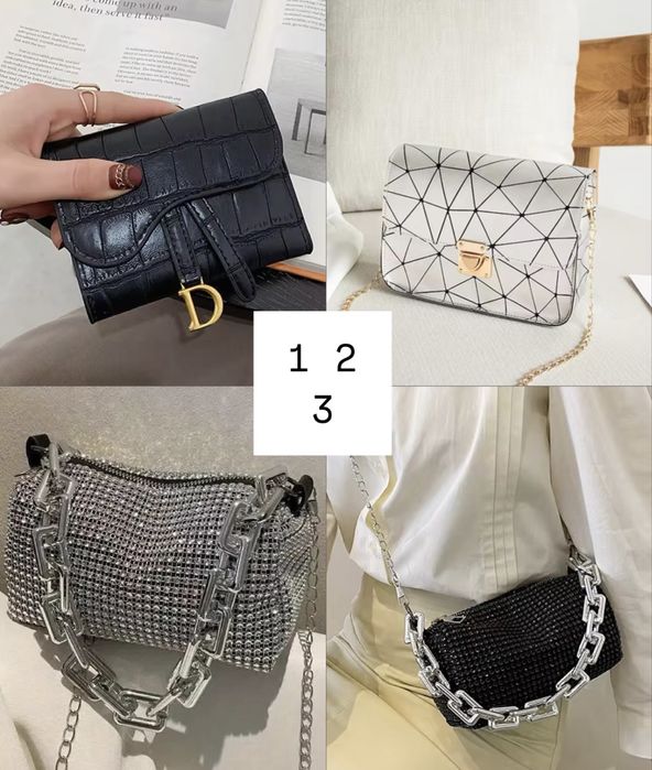 Гаманець Діор портмоне для карток Dior Сумка клатч зі стразами чорна