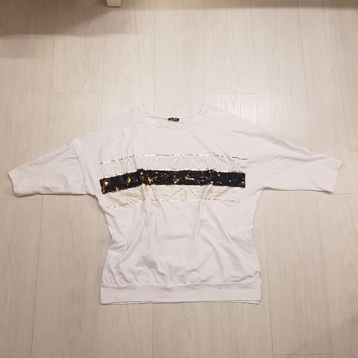 Bluzka oversize cekiny cyrkonie m l