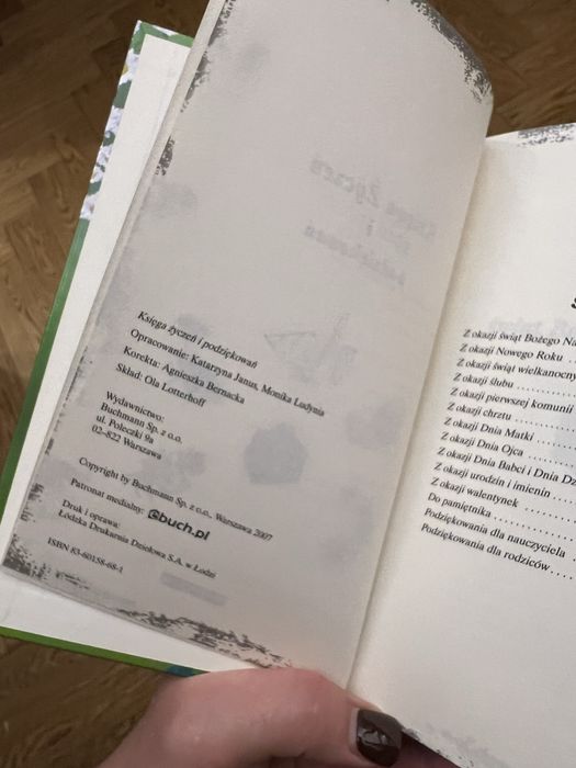 Książka życzeń i podziękowań
