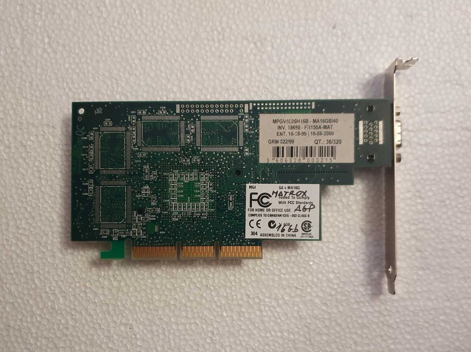 Rara Placa gráfica / Vídeo vintage, Matrox G4+ MA16G, 16Mb, AGP64284471780739121